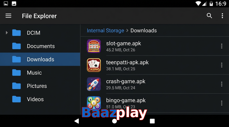Main screen of Baazplay gameapk page for PK players