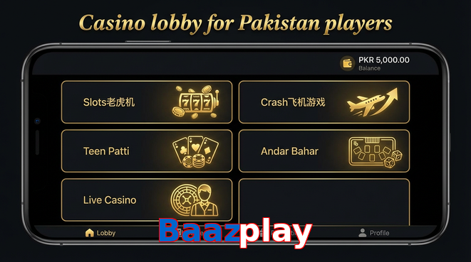 Lobby view of Baazplay for Pakistan users